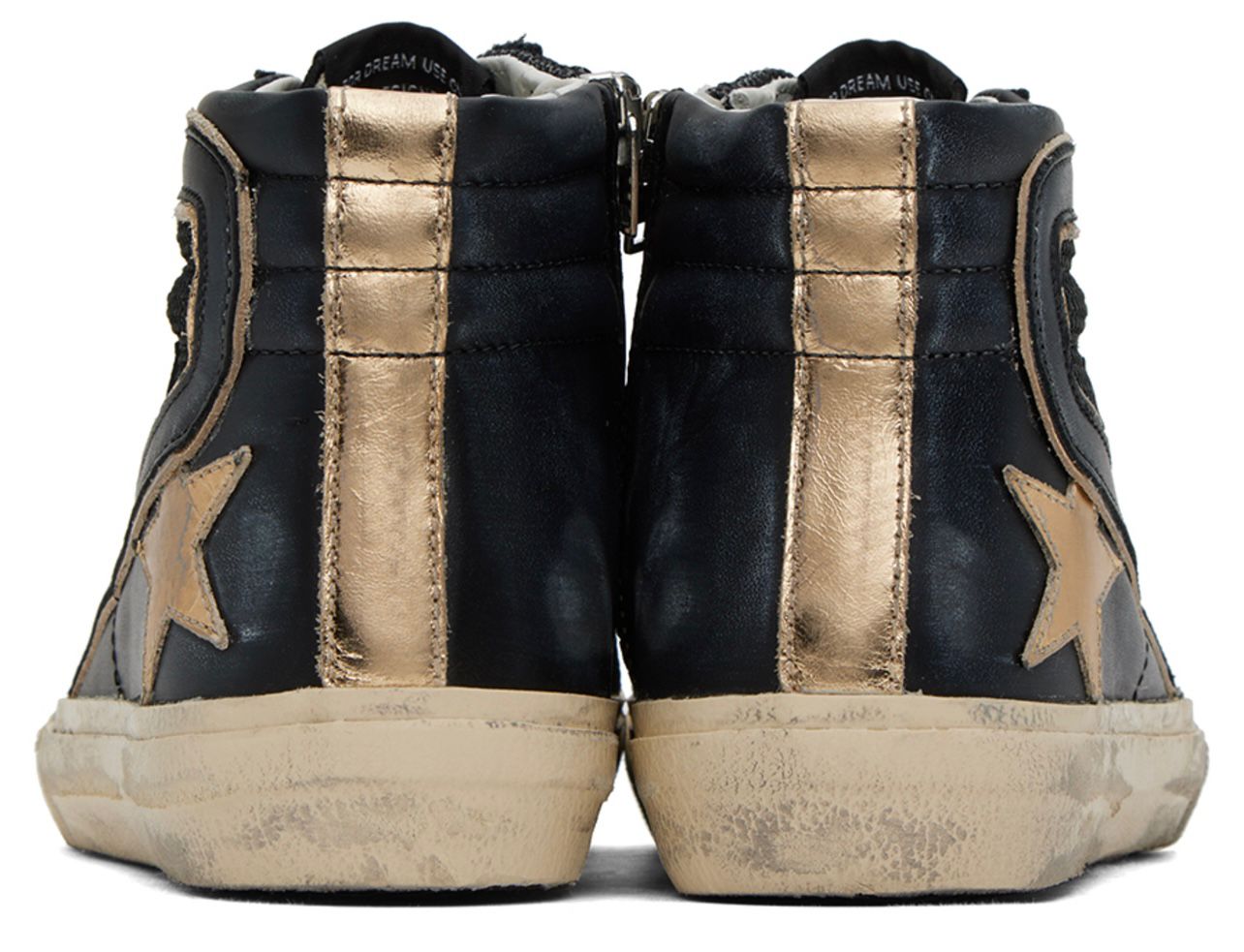 Golden Goose - Slide Double Quarter Negro/Dorado