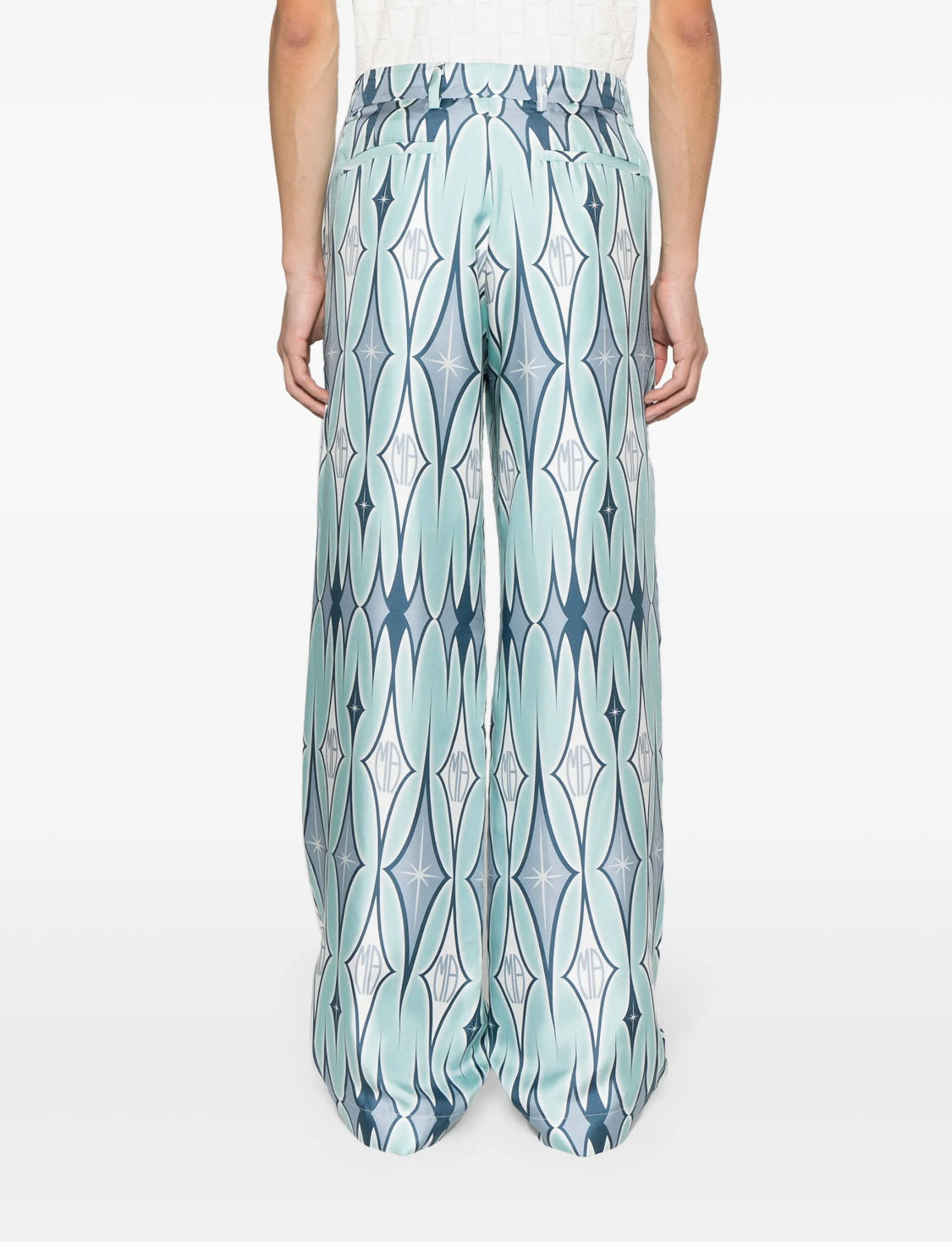 Amiri-Pantalón De Seda Estampado Azul
