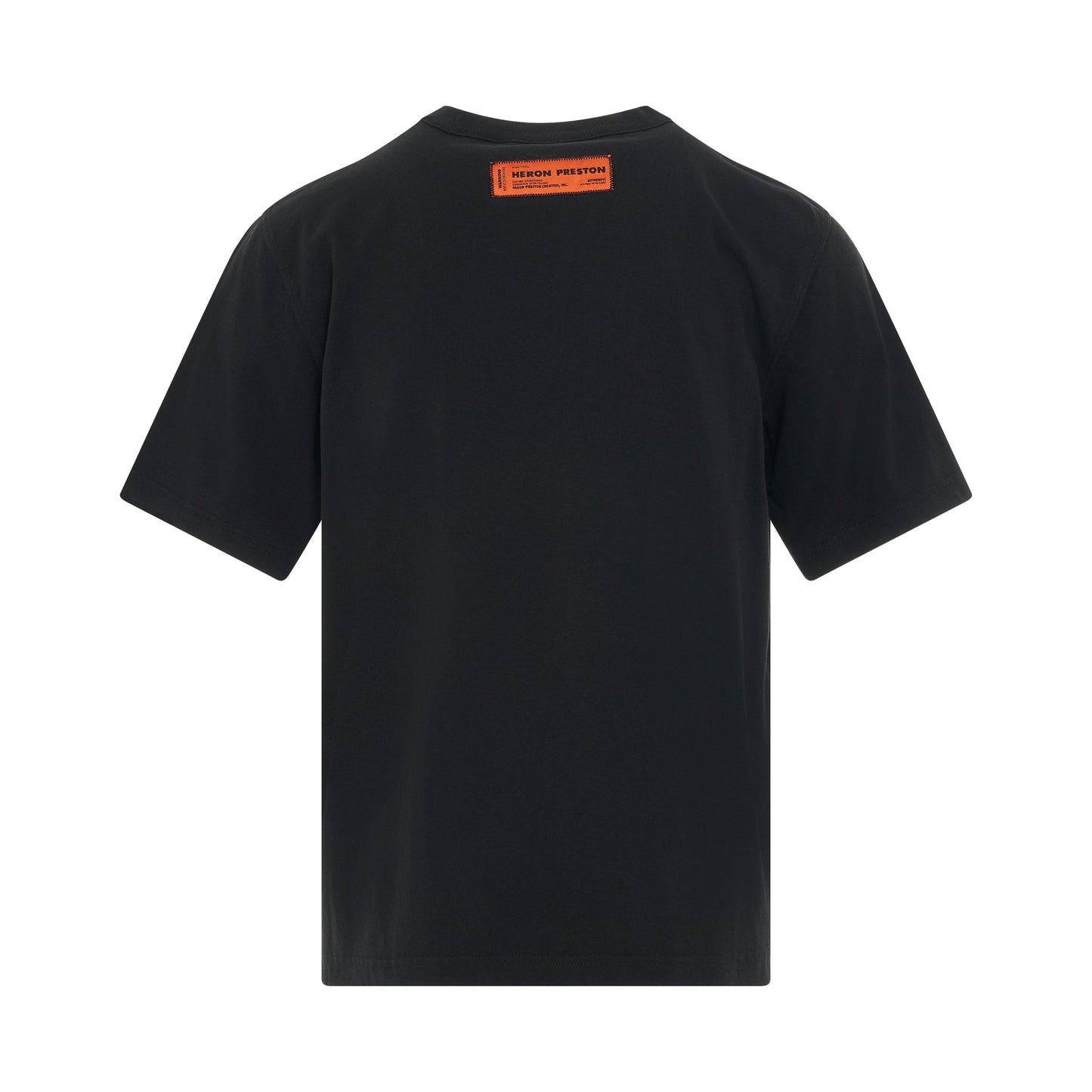 Heron Preston- Tee Negra Logo Naranja