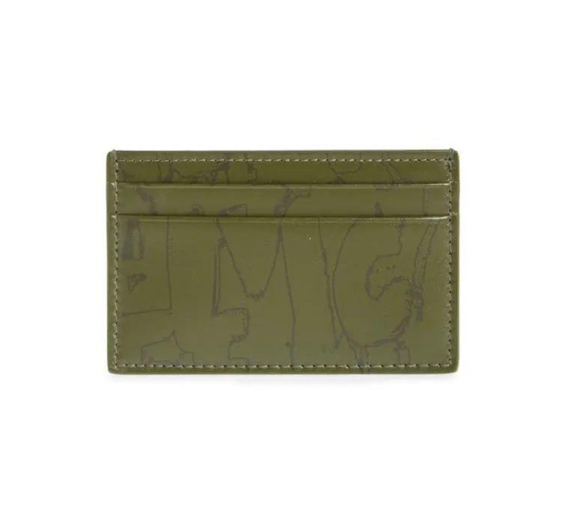 Alexander McQueen- Tarjetero Graffiti Verde