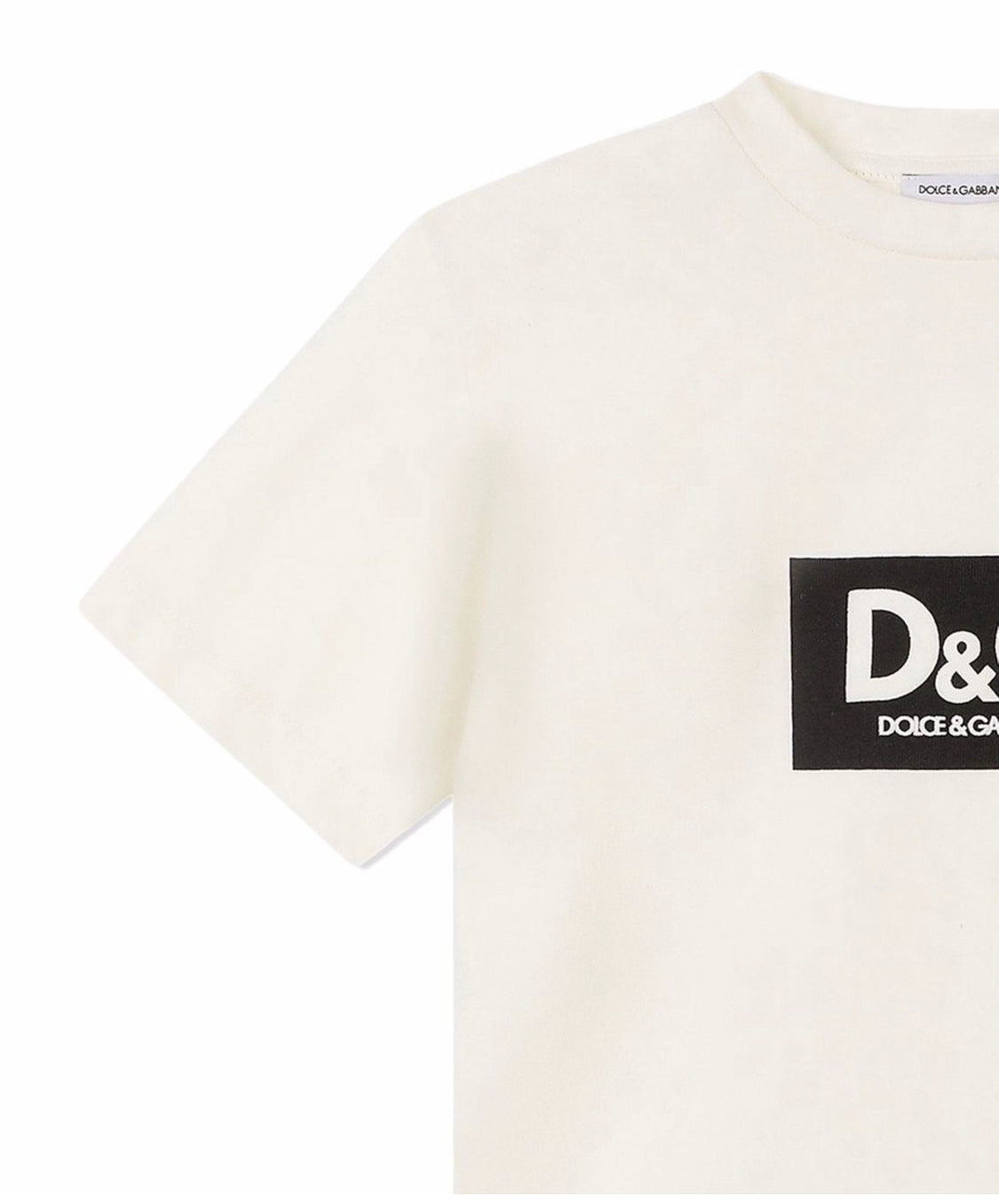 Dolce & Gabbana Tee Beige Logo Negro