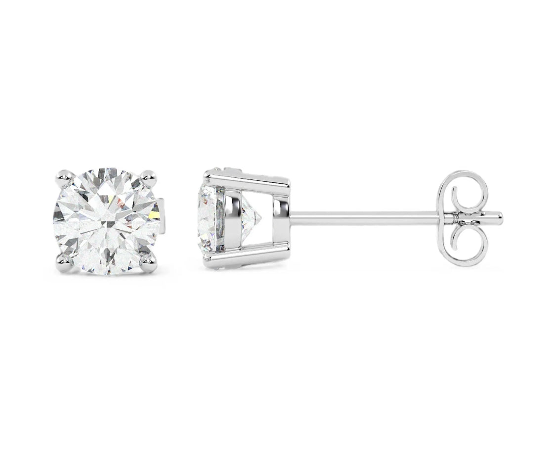 Moissanita- Aretes Plata .925