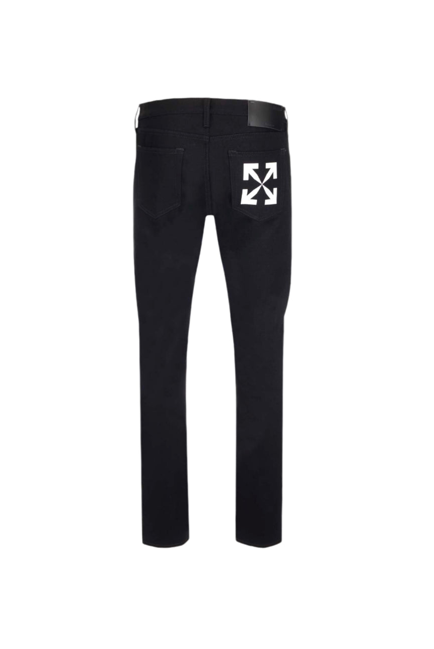Off-White Jeans Negro Logo en Bolsa