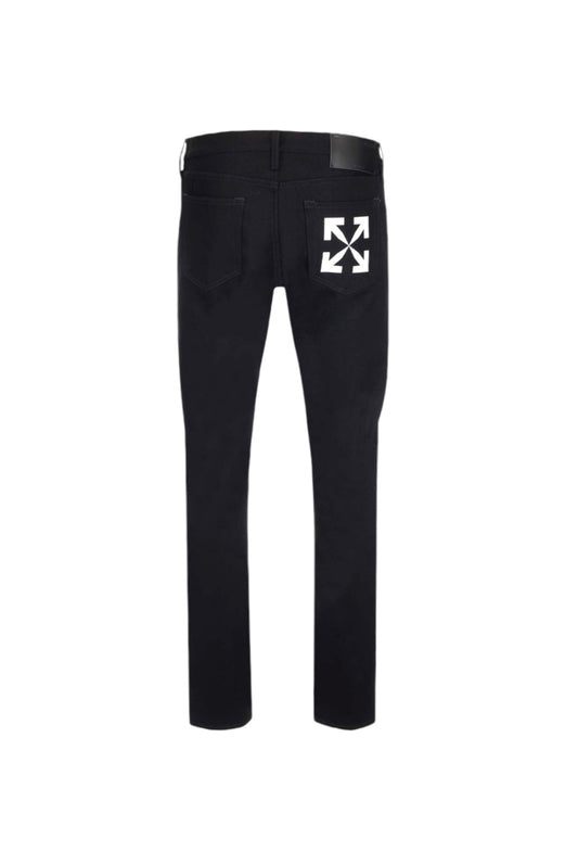 Off-White Jeans Negro Logo en Bolsa