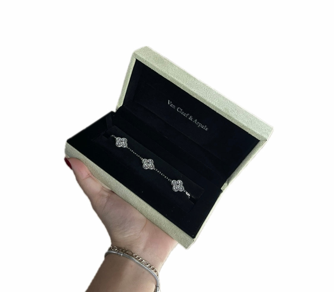 Tipo VCA-Pulso Plata-Full Diamante Oro Blanco