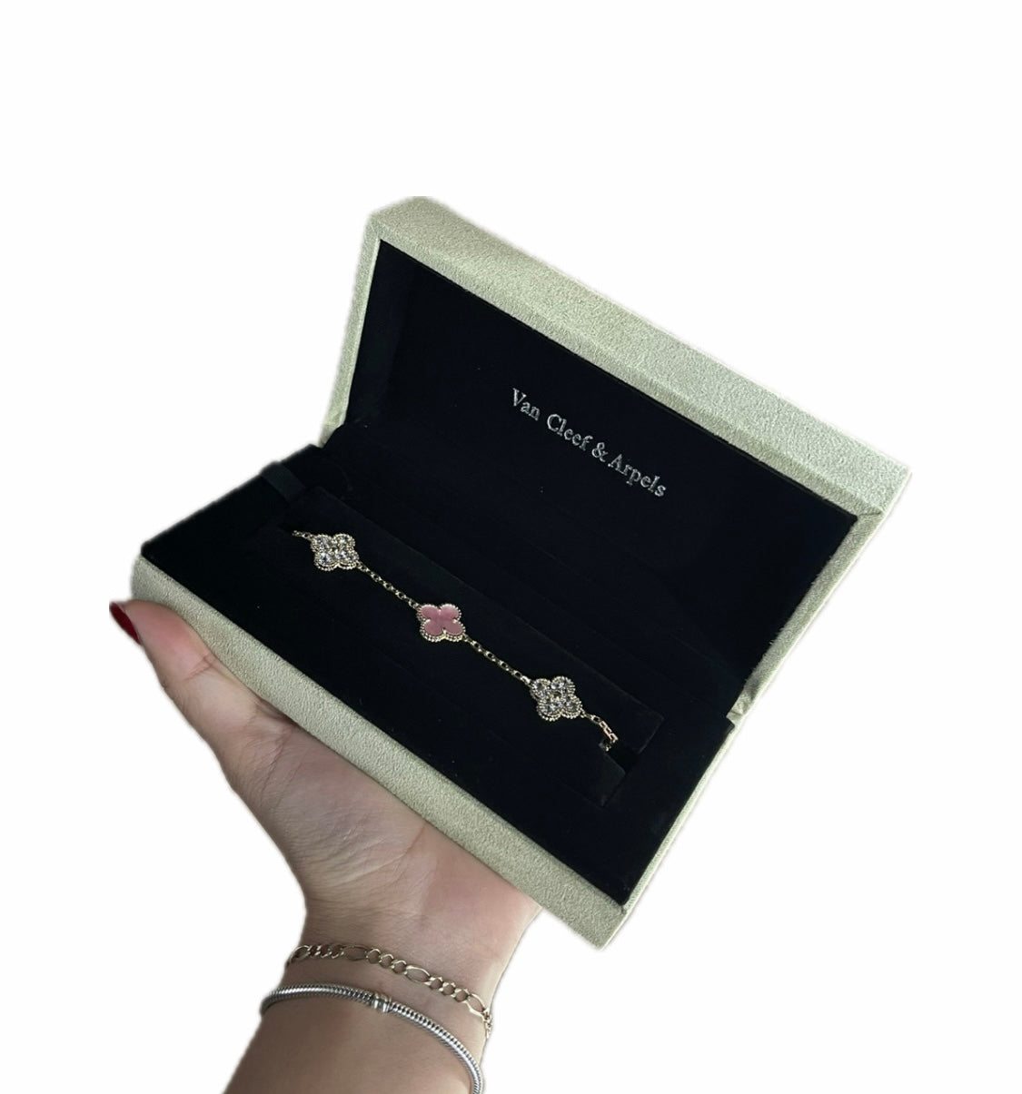 Tipo VCA-Pulso Plata-Rosa Tornasol Diamantes Oro Amarillo