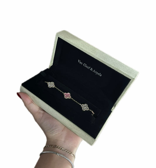 Tipo VCA-Pulso Plata-Rosa Tornasol Diamantes Oro Amarillo