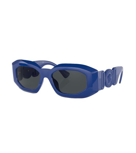 Versace-Lentes de Sol Con Armazón Geométrico y Placa Del Logo Azul