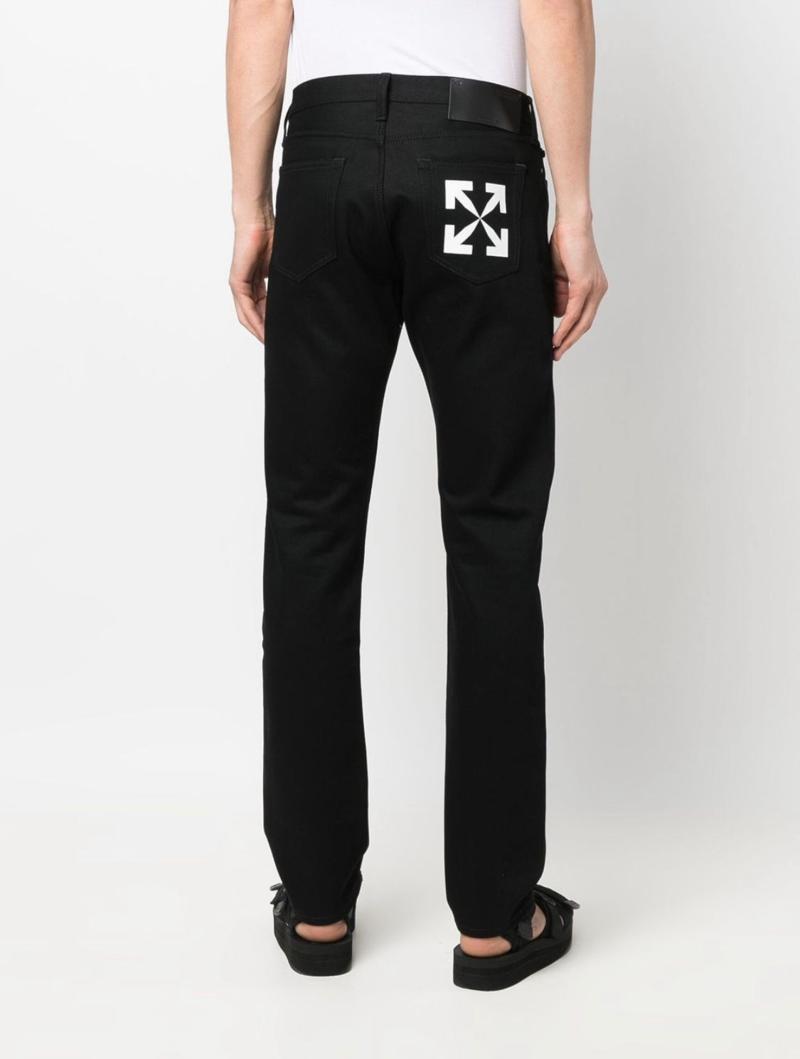 Off-White Jeans Negro Logo en Bolsa
