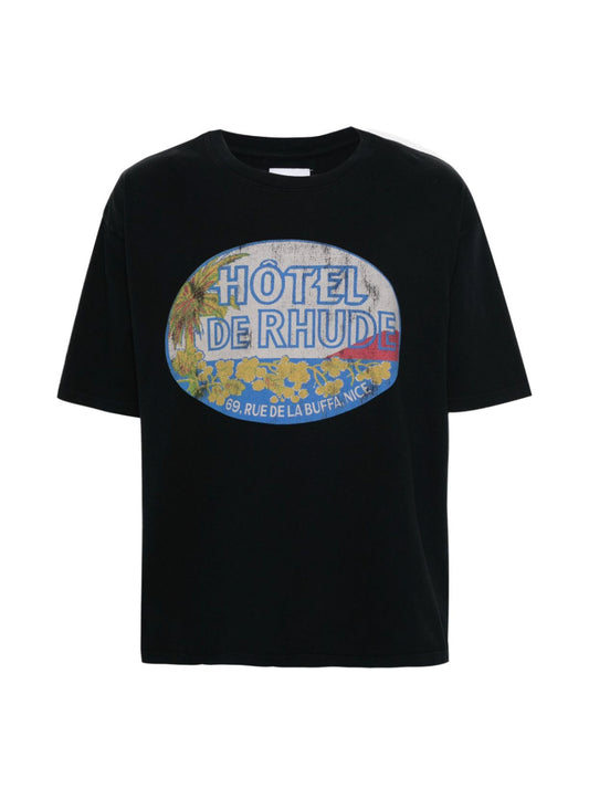 Rhude-Tee Hotel Negra/Gris