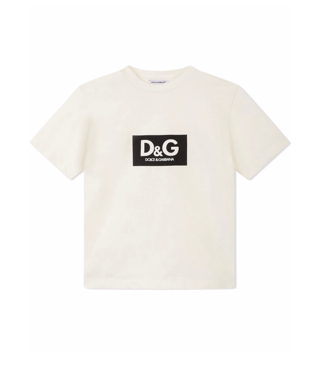 Dolce & Gabbana Tee Beige Logo Negro
