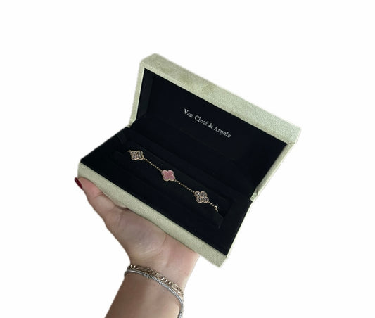 Tipo VCA-Pulso Plata-Rosa Tornasol Diamantes Oro Rosa