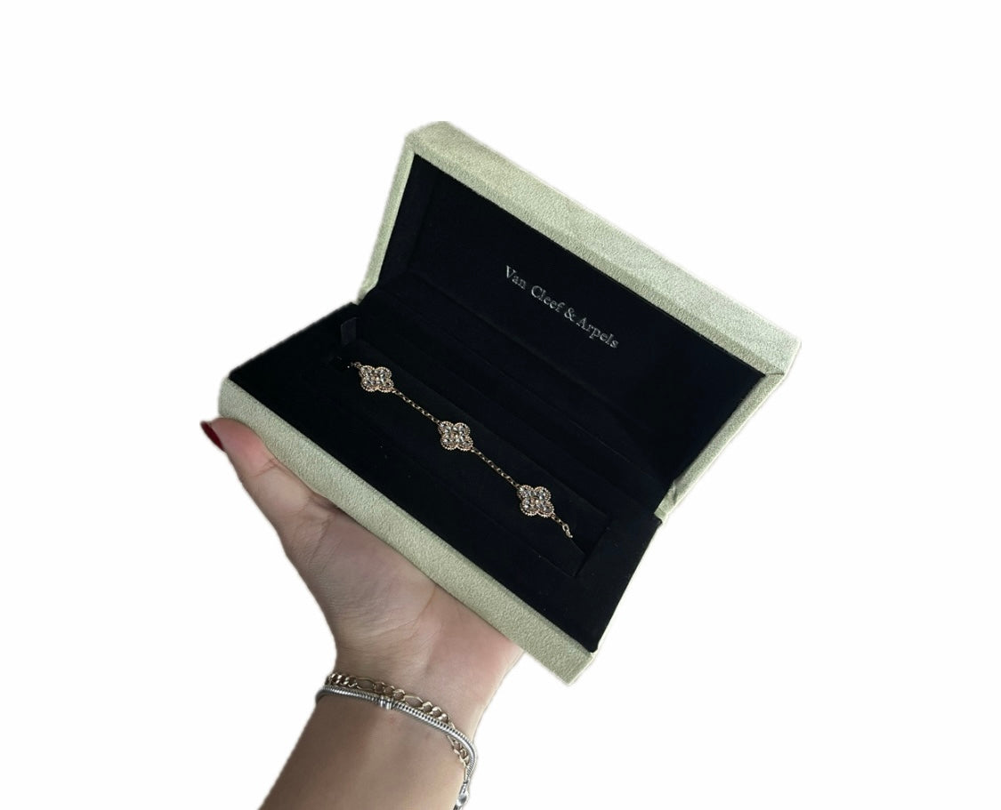 Tipo VCA-Pulso Plata-Full Diamantes Oro Rosa