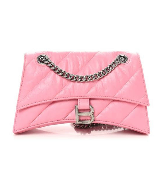 Balenciaga-Bolsa Crush Rosa Acolchonada
