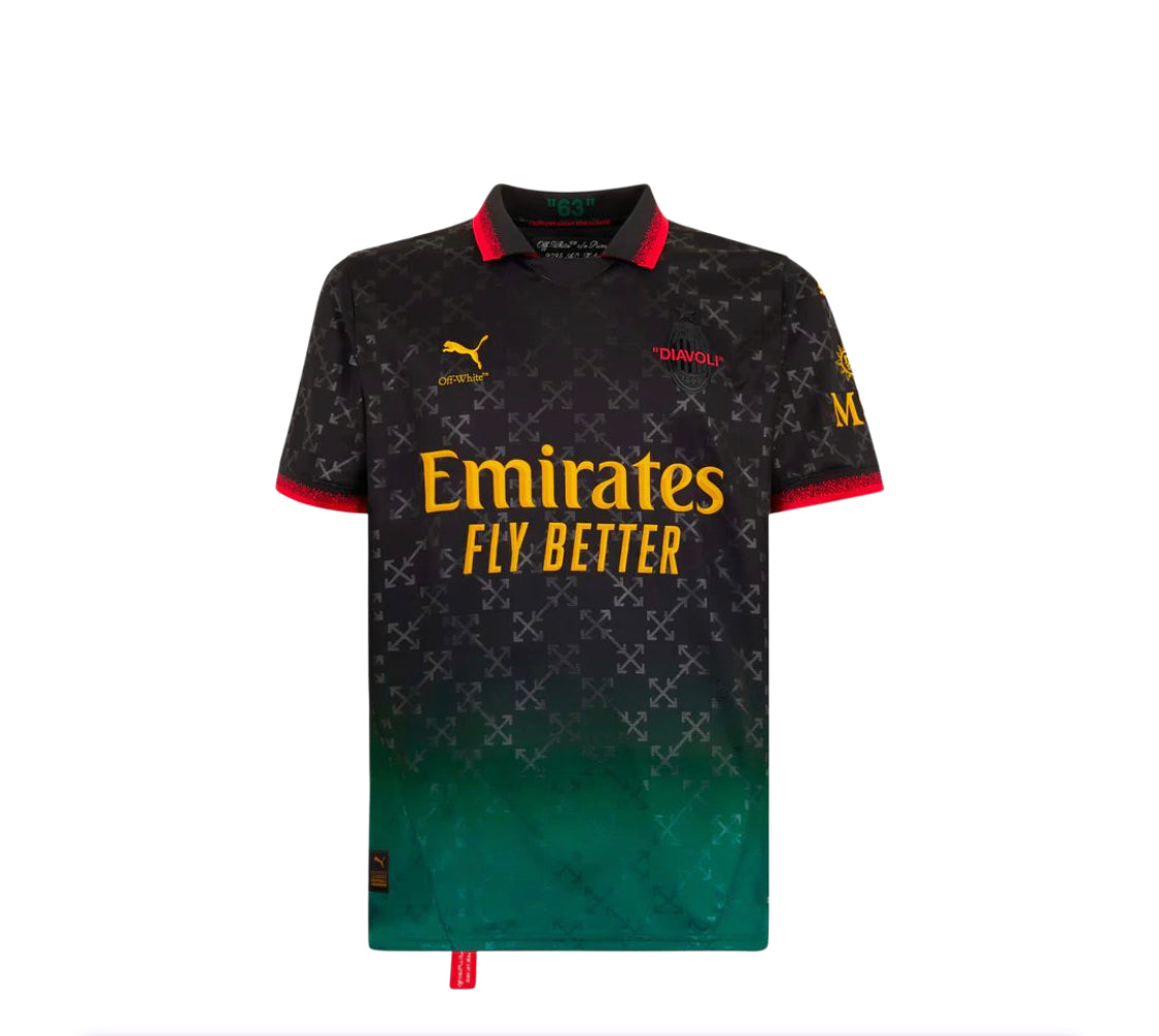 AC Milan x Off White-Jersey Negra/Verde