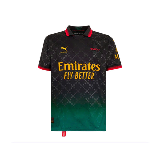 AC Milan x Off White-Jersey Negra/Verde