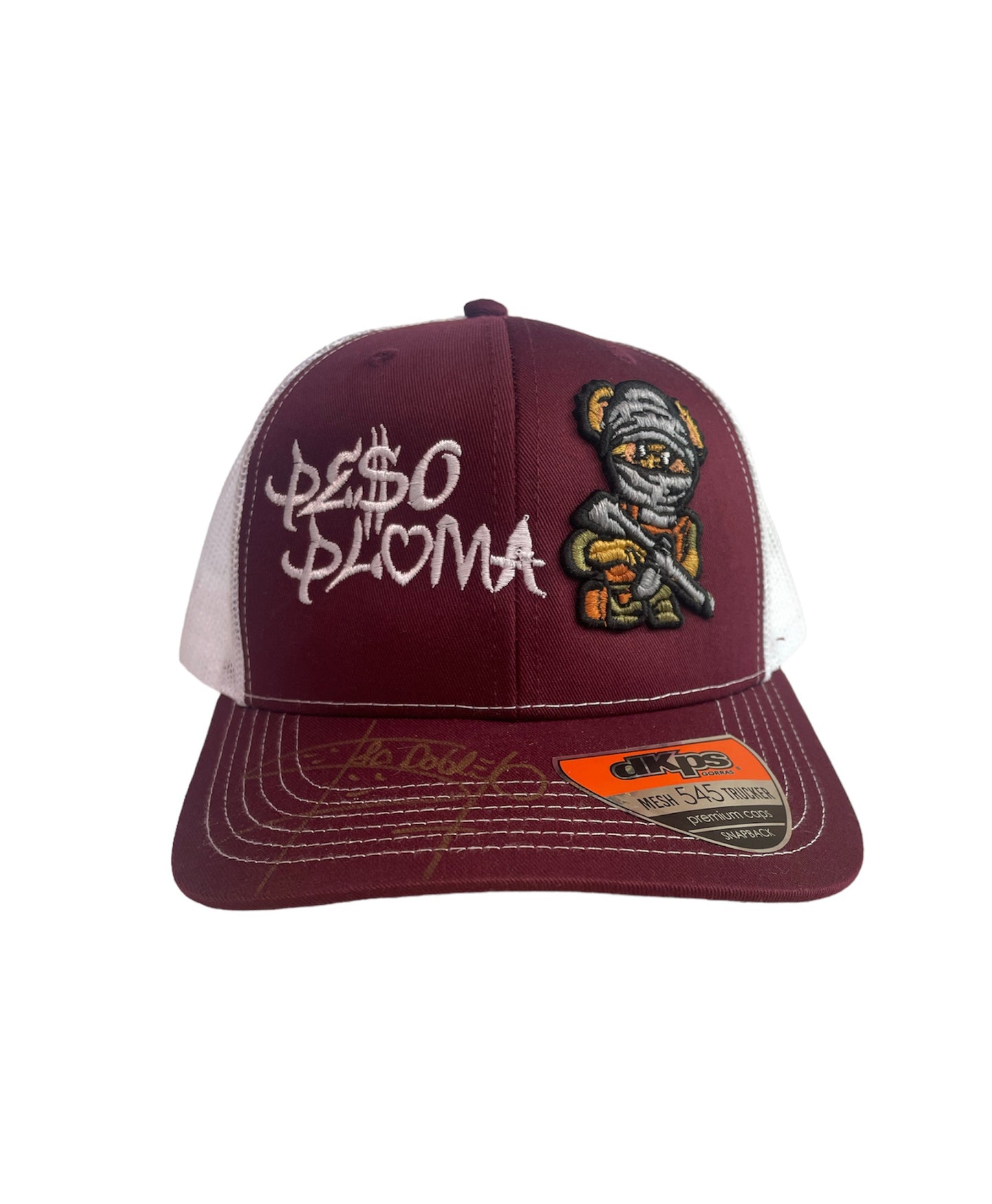 Gorra Firmada Por Peso Pluma - Tinta Con logo de Oso
