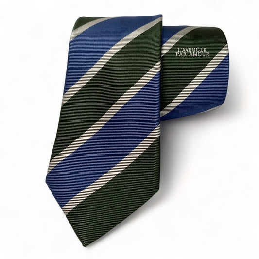 GUCCI - Corbata Verde con Azul De Lineas