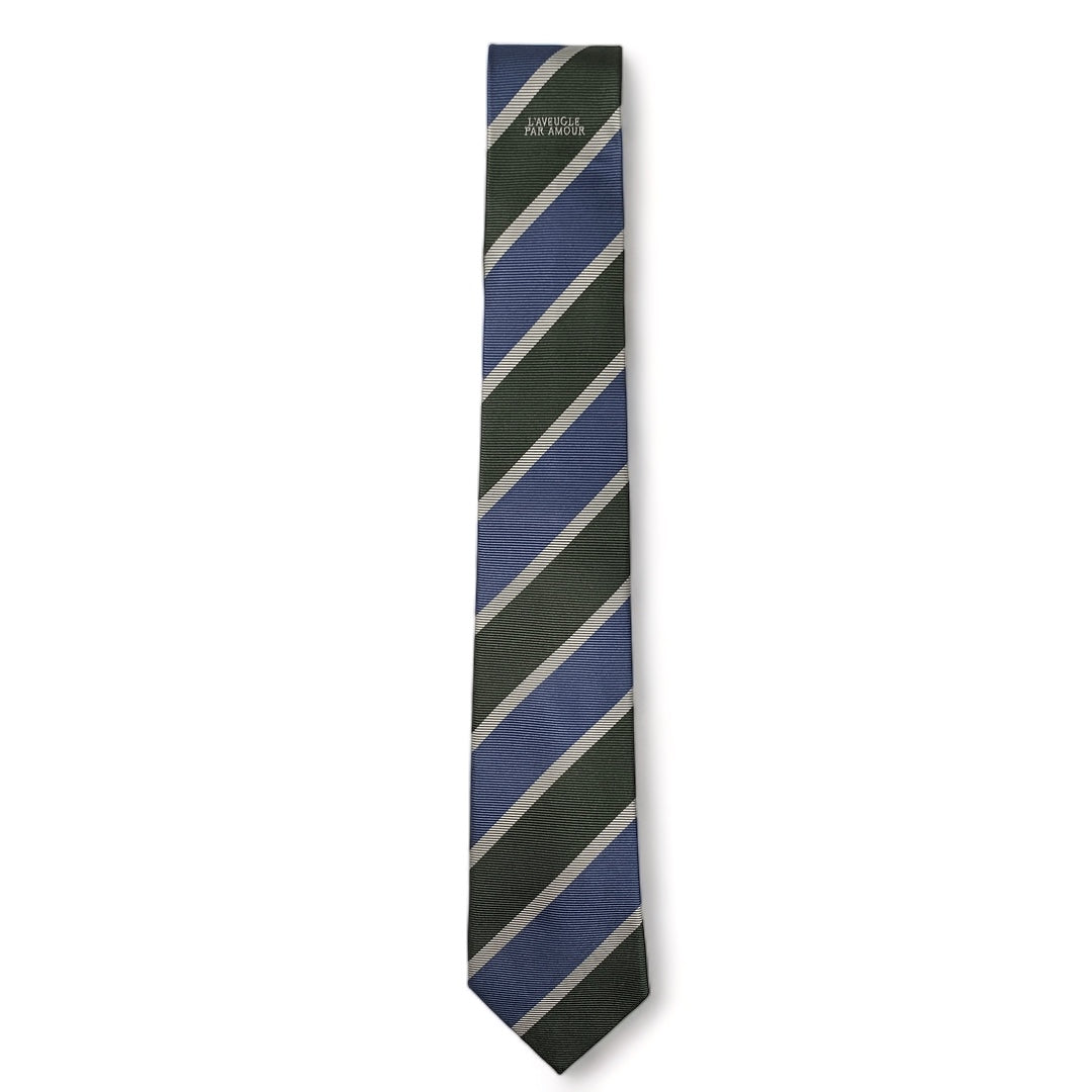 GUCCI - Corbata Verde con Azul De Lineas