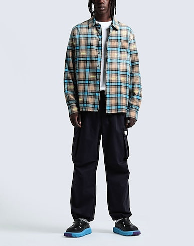 Off-White Camisa Cafe y Azul