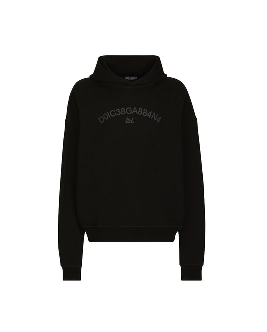 Dolce & Gabbana- Hoodie Con Logo Estampado Negra