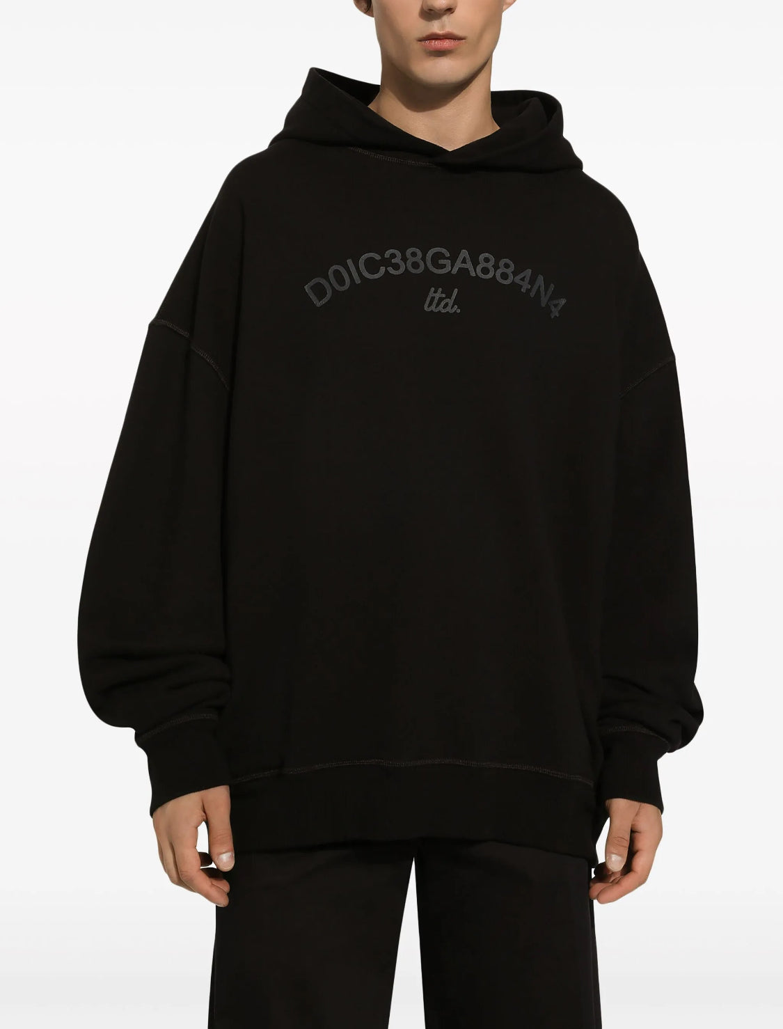 Dolce & Gabbana- Hoodie Con Logo Estampado Negra