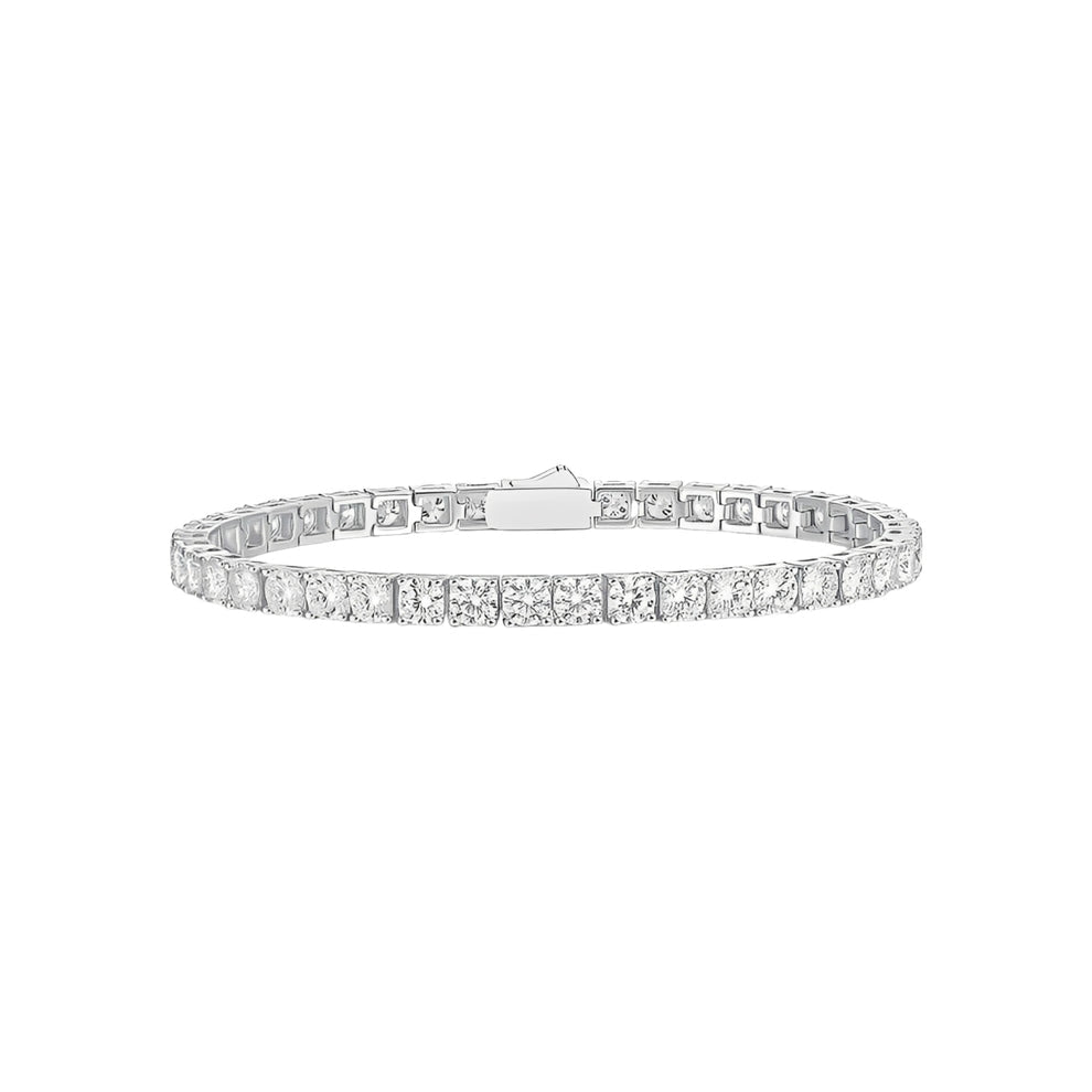 Moissanita- Pulso Tenis Plata .925 Baño en Oro