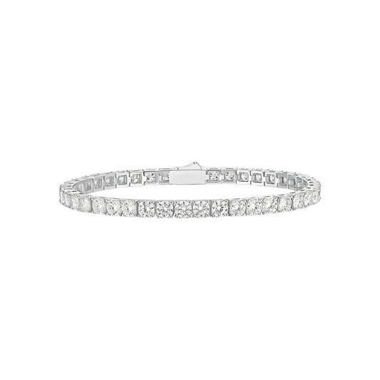 Moissanita- Pulso Tenis Plata .925 Baño en Oro