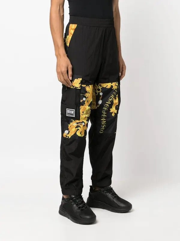 Versace Cargo Jeans Negro y Dorado