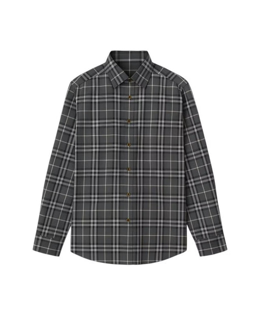 Burberry-Camisa Gris Manga Larga